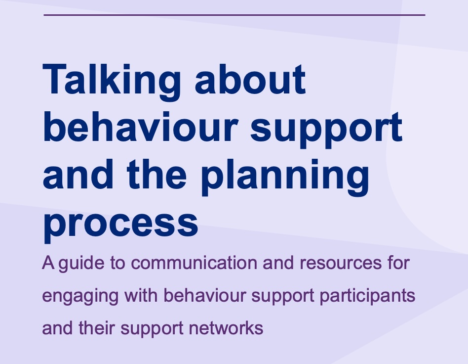Talking about behaviour support and the planning process