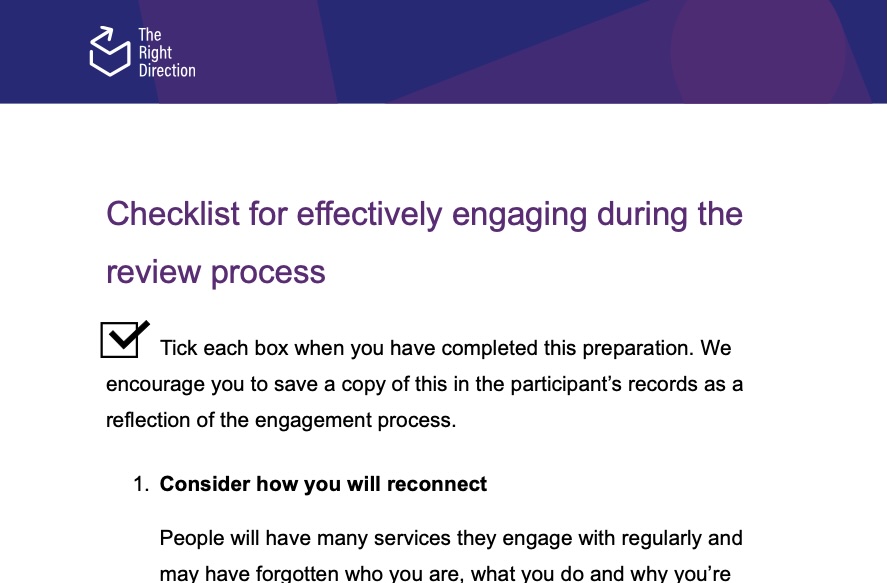 Checking in: Revisiting the behaviour support plan (checklist - Word for desktop)