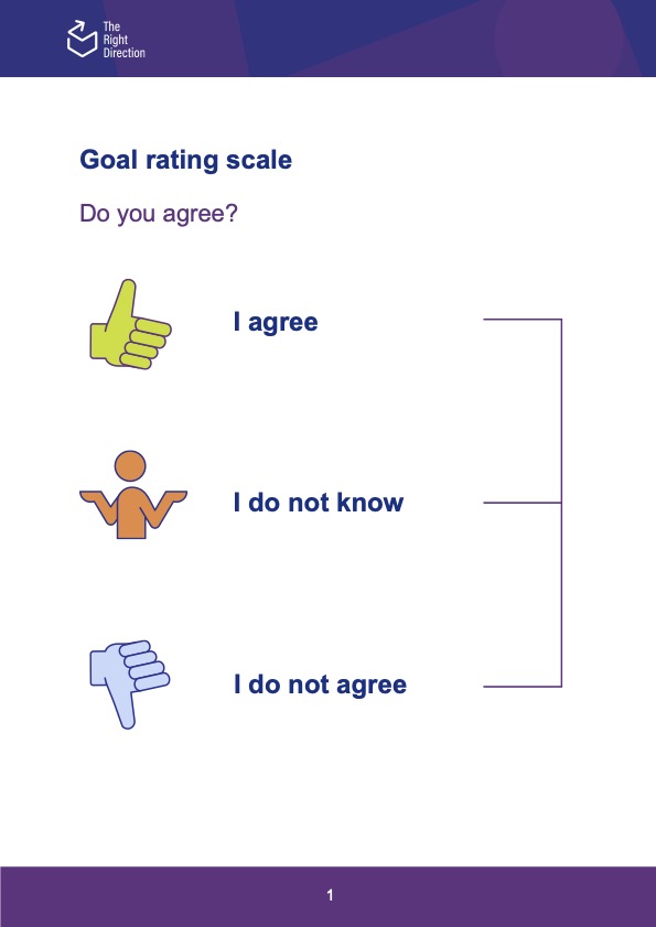Toward your goals visual rating scale